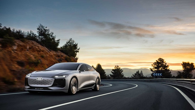 Audi e-tron on the road