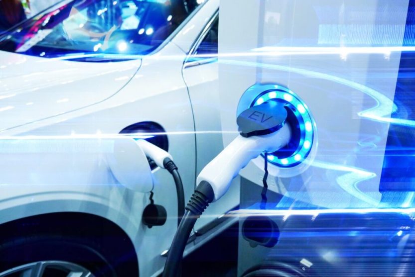 Electric car is charging