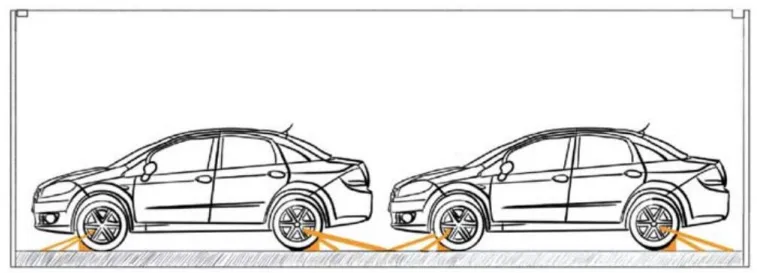 Example of loading plan for two trucks in one container