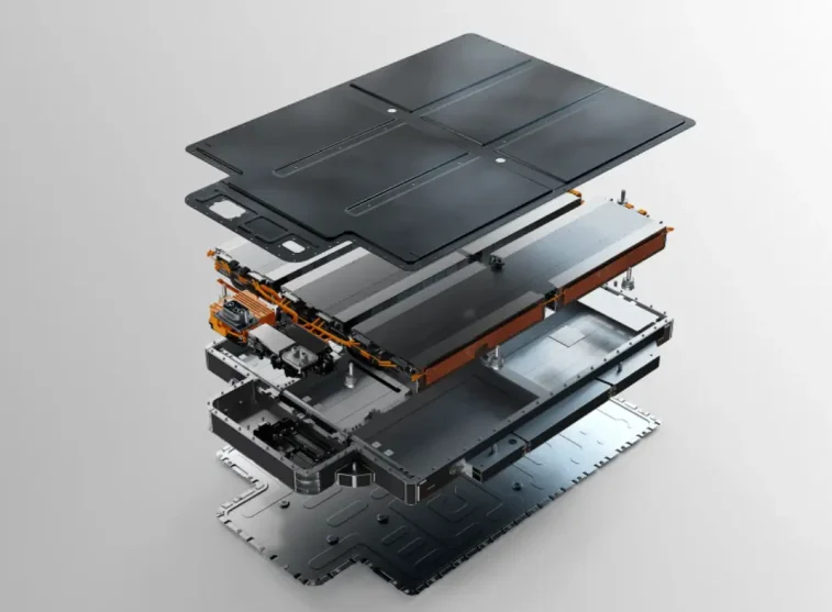 Schematic diagram of the composition of a car battery