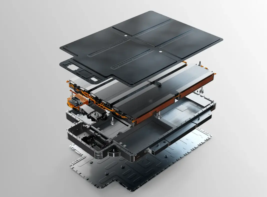 Schematic diagram of the composition of a car battery