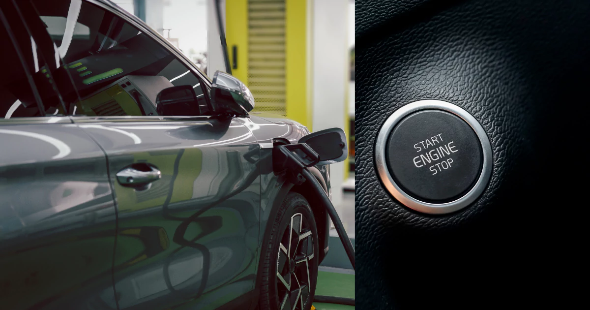 An electric car being charged