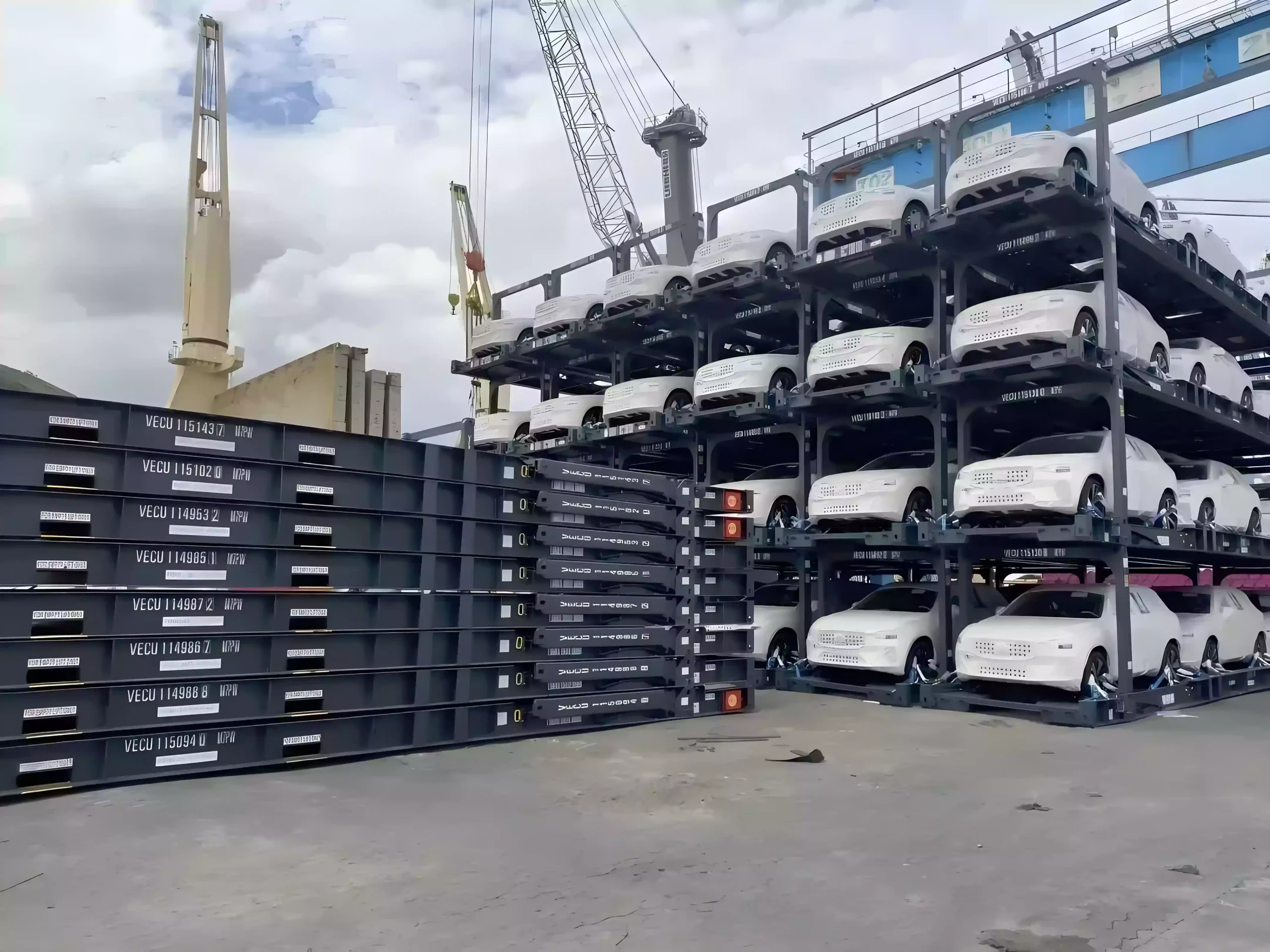 Cars waiting for transport