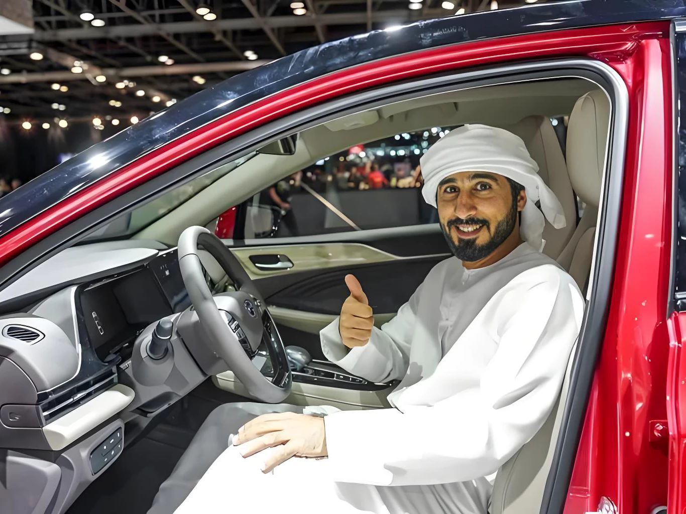 GAC Aion electric car on display in UAE