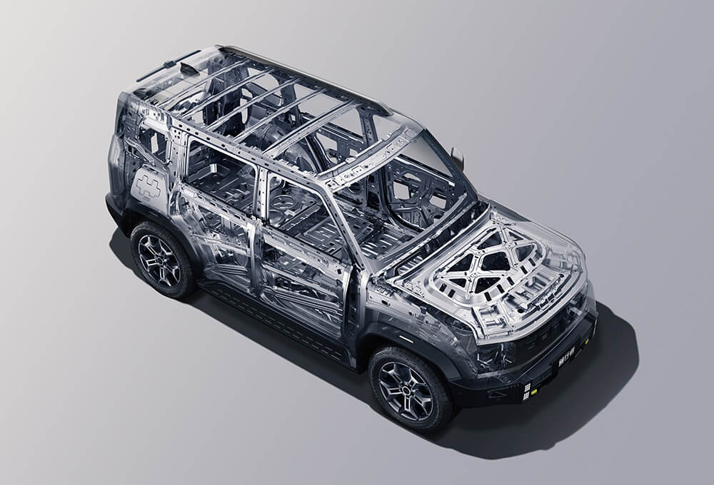 T2's steel cage body structure