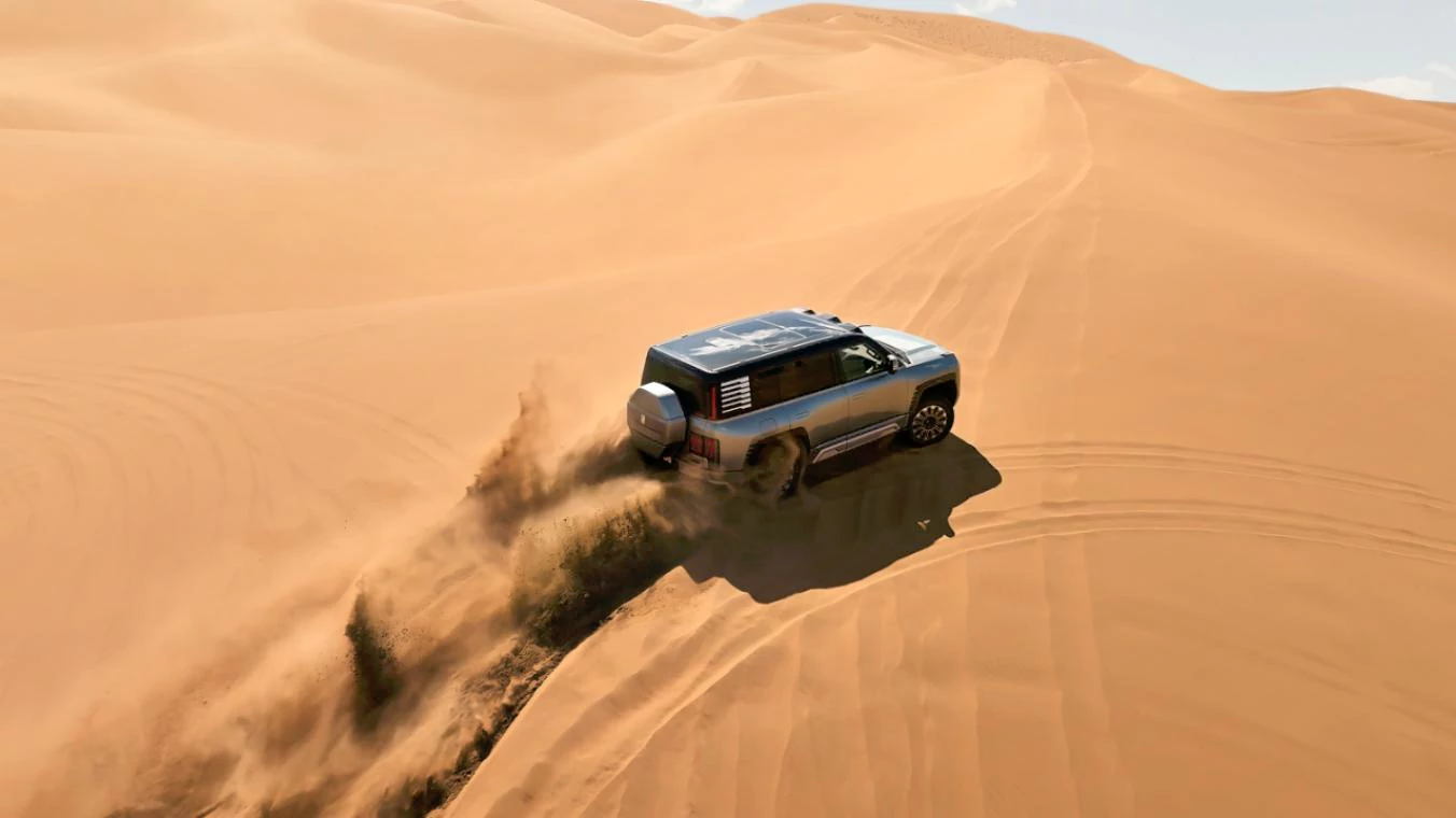 BYD Yangwang U8 driving in the desert