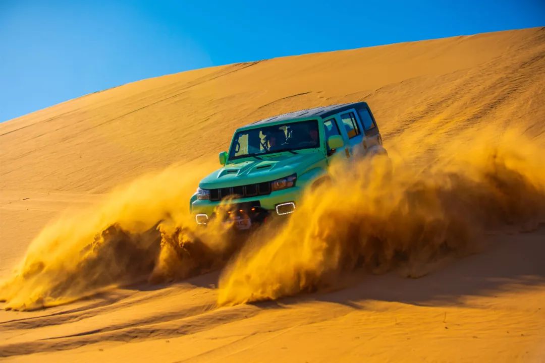 Car driving in the desert